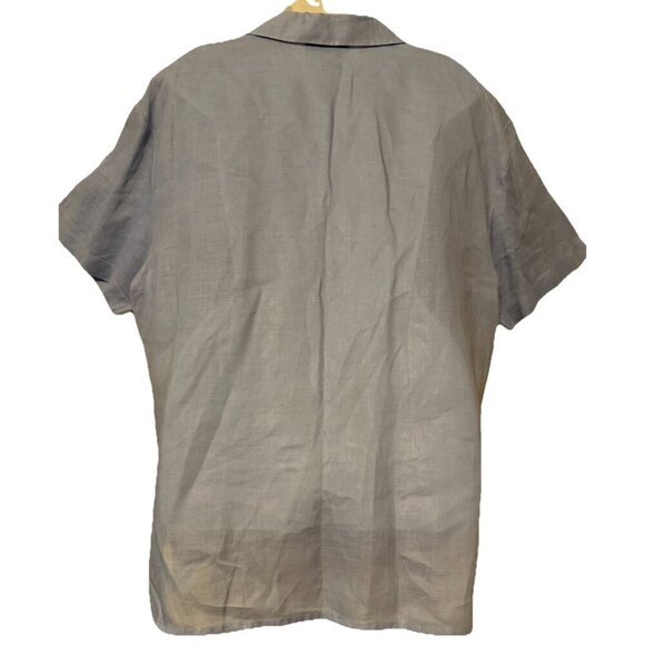 Amanda Vinci by Studio Nazar Linen Embroidered Blouse Size XXL Luxury - Picture 3 of 4